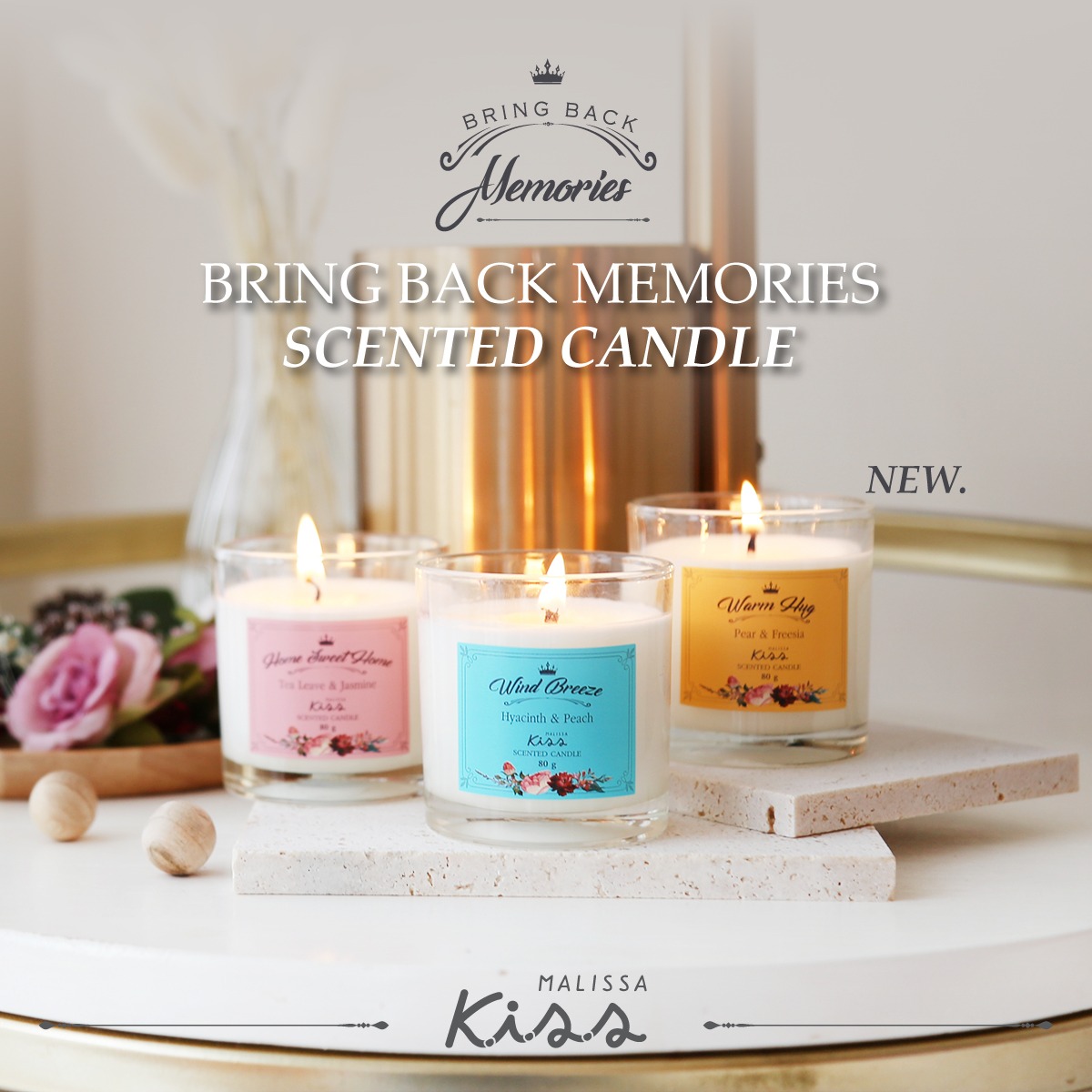 เทียนหอม Malissa Kiss Scented Candle Win Breeze 